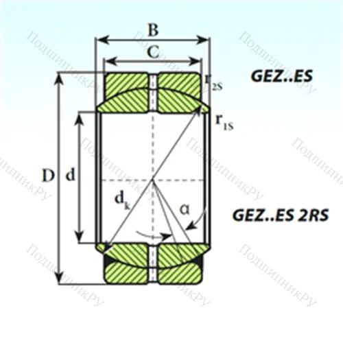 Подшипник скольжения сферический GEZ 152 ES от производителя  ISB