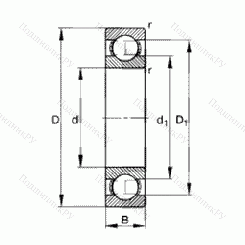 Подшипник шариковый радиальный 61888-M от производителя  FAG Подшипник шариковый радиальный 61888-M от производителя  FAG
