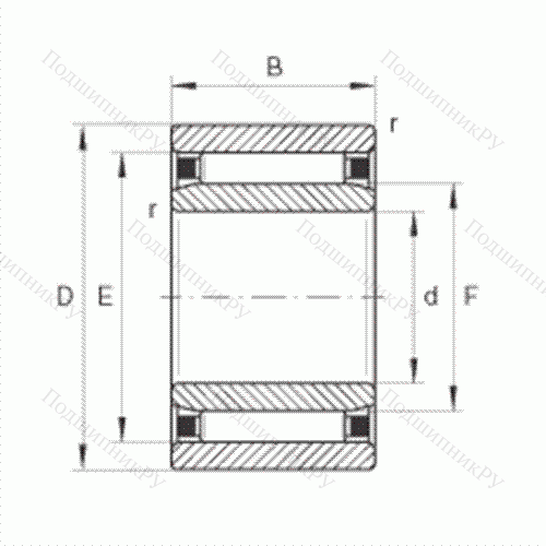 Подшипник роликовый игольчатый NAO 30X 45X 17 от производителя  INA Подшипник роликовый игольчатый NAO 30X 45X 17 от производителя  INA