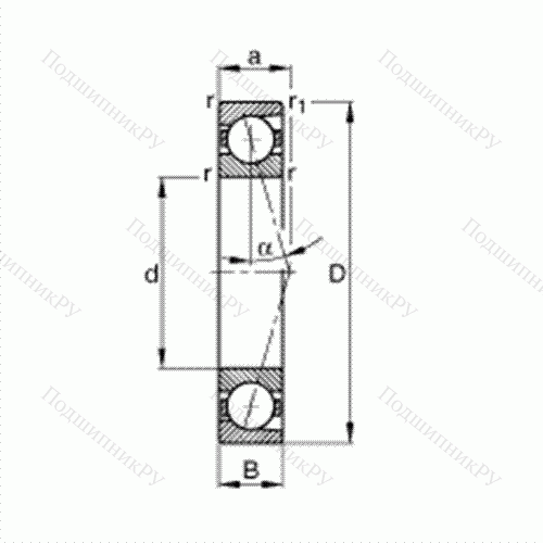 Подшипник шпиндельный B 71919-C-T-P 4S от производителя  FAG Подшипник шпиндельный B 71919-C-T-P 4S от производителя  FAG