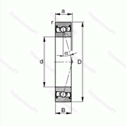 Подшипник шпиндельный HSS 71919-C-T-P 4S от производителя  FAG Подшипник шпиндельный HSS 71919-C-T-P 4S от производителя  FAG