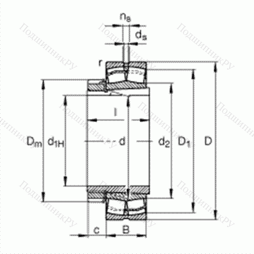 Подшипник роликовый самоустанавливающийся 22319-E 1-K + H 2319
