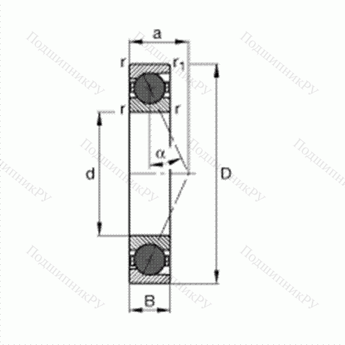 Подшипник шпиндельный HCB 7017-E-T-P 4S от производителя  FAG Подшипник шпиндельный HCB 7017-E-T-P 4S от производителя  FAG